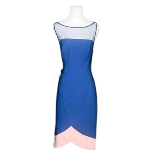 *NWOT JS Collections Lynn Petal Dress Blue/Pink - Sz 4 - Picture 5 of 13